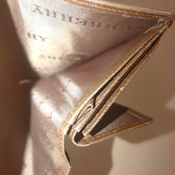 Burberry Nova Wallets Vintage Checkered Brown Coin Pouch Tri Fold Card Slots - Picture 9 of 16